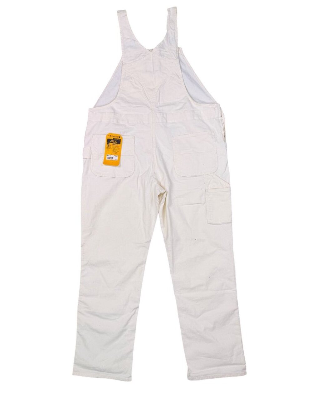 Carhartt Womens White Canvas Rugged Flex Bib Overalls Loose Fit Sz XL (16-18) - Picture 3 of 14